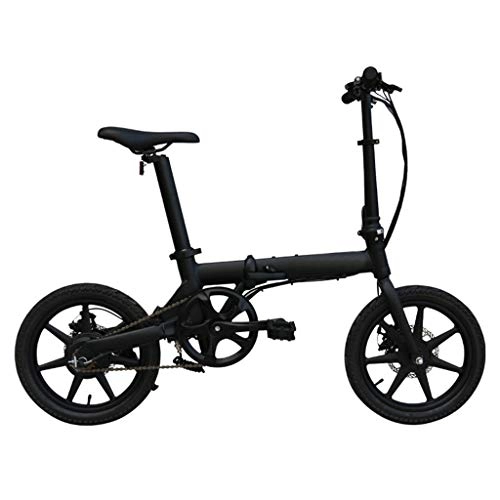 Vélos électriques : YUN&BO Ultra léger Pliant vélo électrique, 16 Pouces en Alliage d'aluminium Intelligent Ebike VTT avec Batterie Amovible, idéal pour Les étudiants Adultes, Noir