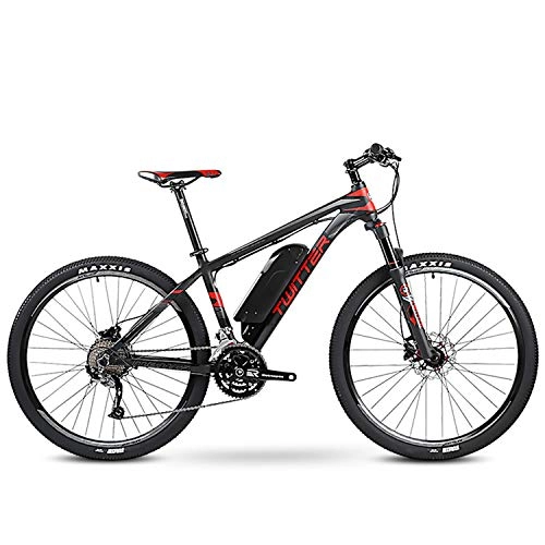 Vélos électriques : Z＆S 27, 5 Pouces Bicyclette électrique de Montagne, Moteur de Roue intégré à entraînement arrière sans Brosse de la Batterie au Lithium 36V 10.4Ah Noir et Rouge, Red