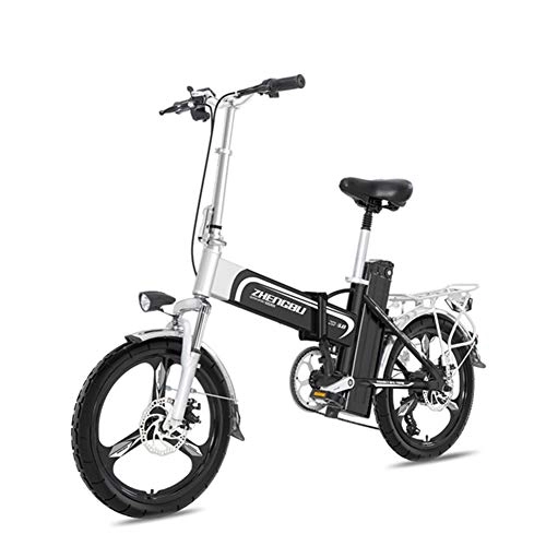 Vélos électriques : ZBB Vélo électrique léger Pliable, Roues de 16 Pouces Ebike Portable avec pédale, Bicyclette électrique en Aluminium à Assistance électrique de 400 W Vitesse maximale de 25 km / h - Noir, 60KM