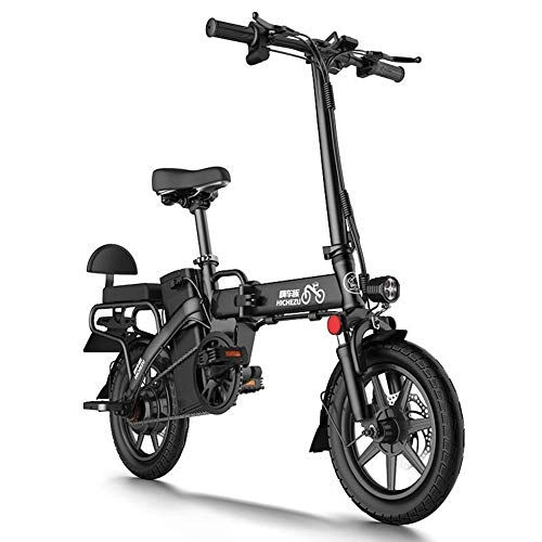 Vélos électriques : ZBB Vélos électriques, avec pédales Batterie Amovible au Lithium-ION de 48 V, Moteur sans Balai à moyeu arrière de 350 Watts, vélo électrique Pliant de 14 Pouces Trois Modes de Conduite, 30to40KM