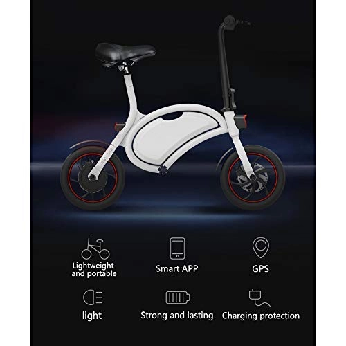Vélos électriques : zcsdf Vlo lectrique contrlable d'appli intelligente de bicyclette lectrique d'quipement de voyage extrieur, scooter lectrique se pliant de 15, 6 pouces, batterie au lithium de 36V 4.4Ah