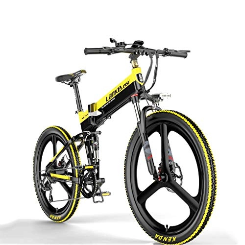 Vélos électriques : ZHAOSHOP VéLo Electrique 26" E-Bike VTT Pliant 400W 48V10.4AH Batterie VéLo De Montagne éLectrique avec Batterie Lithium-ION à Grande Capacité pour Adulte Femme / Homme, Yellow