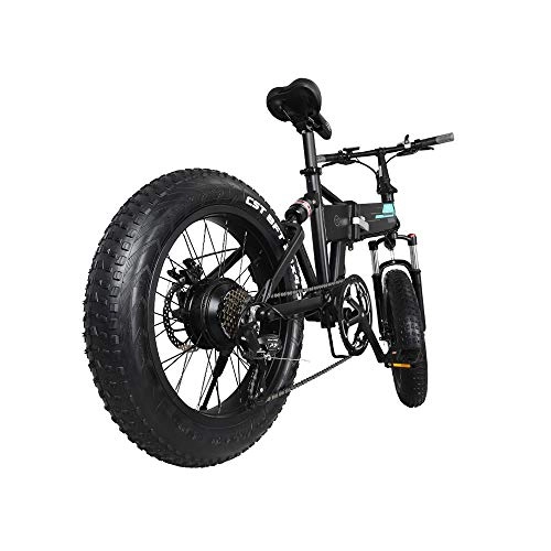 Vélos électriques : ZHXH 20 Pouces Gros Pneu Trois Vélo Électrique Équitation Modes 250W 80KM Kilométrage Électrique Pliant Vélomoteur Vélo, Noir