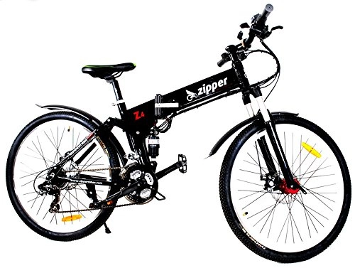 Vélos électriques : Zipper Bikes Noir Z421-Speed Pliable lectrique Vlo de Montagne 66cm
