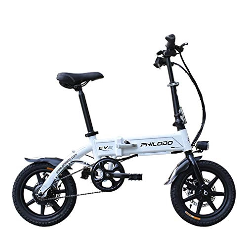 Vélos électriques : ZLQ Vélos Électriques en Alliage D'aluminium, 14 À 250W 3-Step Vélos Électriques Pliants pour Adultes 36V E Vélo pour Femmes EBS Frein Électromagnétique Vélos Électriques, Blanc