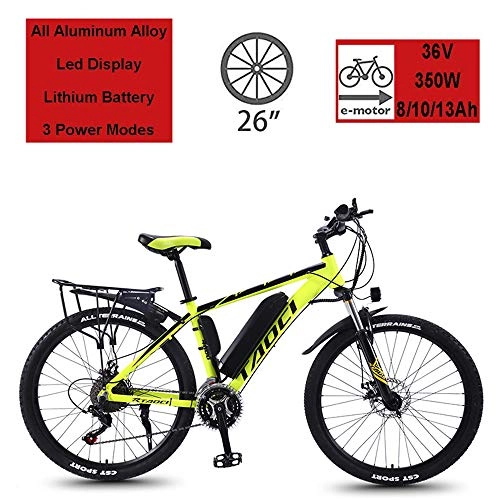 Vélos électriques : ZLZNX Vélos électriques pour Adultes, Vélos en Alliage de Magnésium Ebikes Tout Terrain, 26"36V 350W 13Ah Batterie au Lithium-ION Amovible Mountain Ebike pour Hommes, C, 13AH30Speed