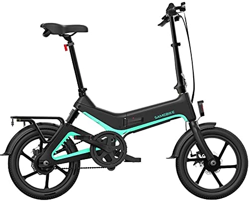 Vélos électriques : ZMHVOL Ebikes, vélo électrique Pliant 16"36V 350W 7, 5Ah Batterie Lithium-ION Vélos électriques pour Une capacité de Charge Adulte 150 kg avec siège arrière ZDWN (Color : Black)