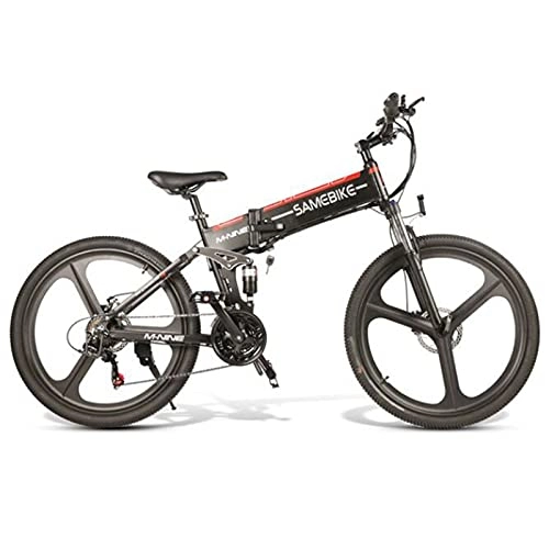 Vélos électriques : ZWHDS 26 Pouces Pliable e-Bike-4 8V 10AH Vélo de Montagne Vélo électrique 350W Moteur Vélo électrique Bicicletta Eletrica 35km / h (Color : Black)