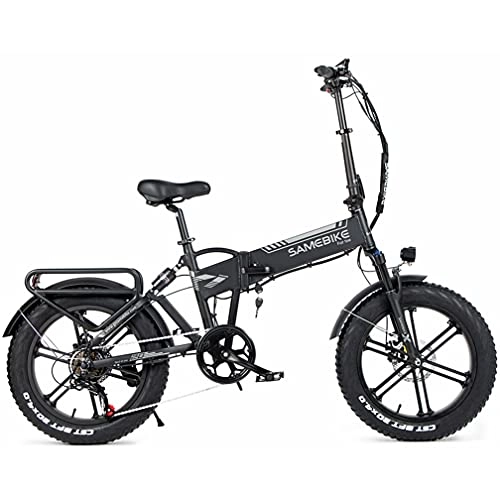 Vélos électriques : ZWJABYY 20 Pouces Velo Electrique Pliable, 500W 20" 4.0 Fat Bike Electrique, Vitesse Maximale 25Km / H, VéLo ÉLectrique Adulte avec Batterie Amovible 48V / 10Ah, pour Adolescent Et Adultes, Black