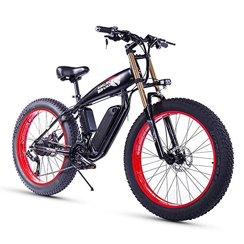 Vélos électriques : ZXL 26 Pouces Gros Pneu 1000W 15Ah Neige Vélo Électrique Plage 21 Frein À Disque Hydraulique