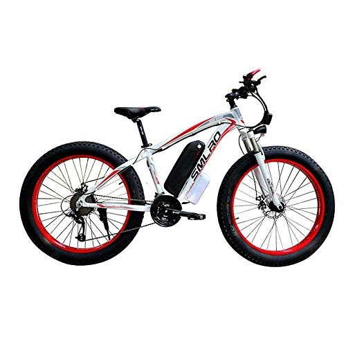 Vélos électriques : ZXL E-Bike 48V 350W / 500W1000W Moteur 13Ah Batterie Au Lithium Vélo Électrique 26 Pouces Gros Pneu Vélo Électrique-Rouge 1000W 13Ah, Rouge 1000W 13Ah