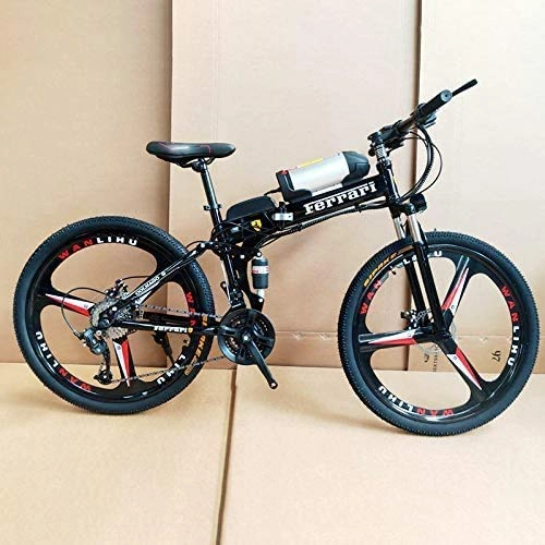 Vélos électriques : ZXL Vélos Électriques Pour Adultes, Vélo En Alliage D'Aluminium 360W Amovible 36V / 8Ah Batterie Au Lithium-Ion Vtt / Trajet Domicile-Travail Ebike, Noir, Noir