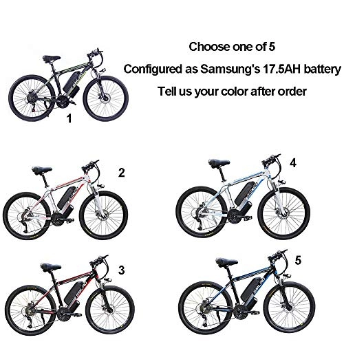 Vélos électriques : ZXL Vélos Électriques Pour Adultes, Vélo En Alliage D'Aluminium 360W Amovible Batterie Au Lithium-Ion 48V / 10Ah Vtt / Trajet Domicile-Travail Ebike, Blanc Rouge, Samsung 's 17, 5 Ah