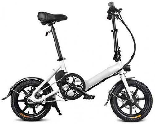 Vélos électriques : Électrique pliant vélo pliable vélo double frein à disque portable pour le vélo électrique pliant vélo avec des pédales, 7.8AH batterie au lithium-ion, vélo électrique avec 14 pouces Roueset250WMoteur