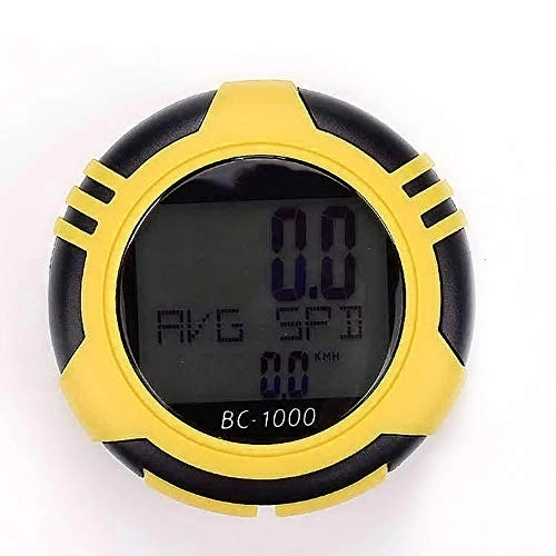 Fahrradcomputer : QinWenYan Fahrrad-Tachometer Drahtlose wasserdichte Fahrrad-Stoppuhr Rennrad Mountainbike-Geschwindigkeitsmesser Reitausrüstung (Color : Black Yellow, Size : One Size)