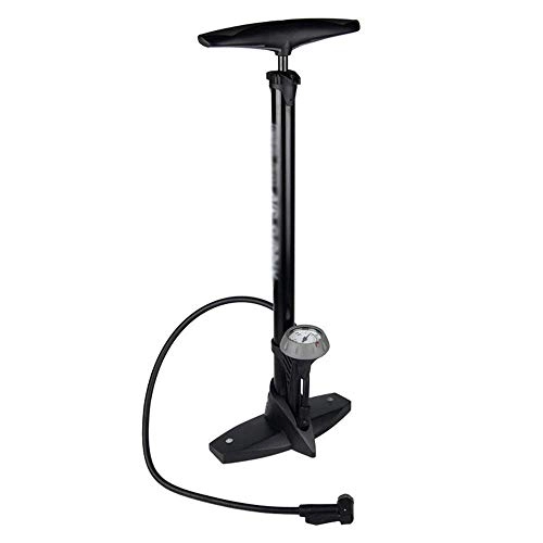 Fahrradpumpen : BZLLW Ergonomische Fahrrad-Standpumpe mit Manometer und intelligentem Ventilkopf, Standantrieb mit Manometer und Fahrradzubehör (Color : Black)