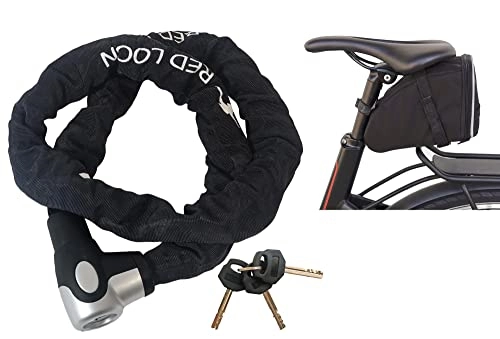 Fahrradpumpen : Fahrradschloß eBike Kettenschloß 150cm Radschloß Red Loon Motorrad Roller + Satteltasche