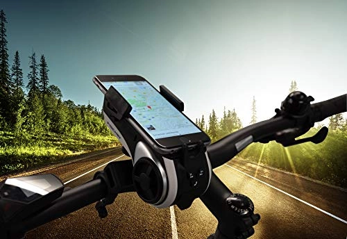 Fahrradpumpen : FISCHER Smartphone-Halter mit Musikbox und Powerbank für Fahrrad und Freizeit