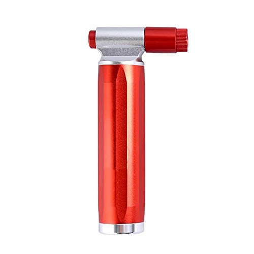 Fahrradpumpen : JOMSK Fahrradhandbodenpumpe Tragbare Mini-Fahrradpumpe Aluminiumlegierung-Fahrrad-Reifen-Kugel-aufblasbarer Schlauch (Color : Red, Size : 110mm)