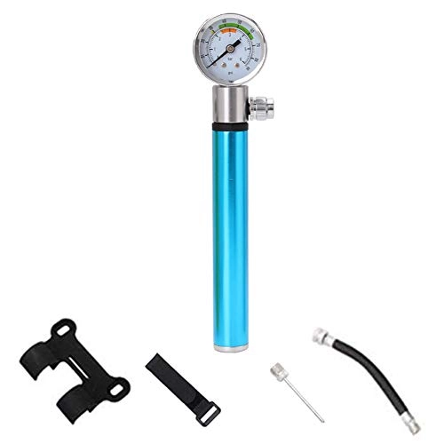 Fahrradpumpen : KuaiKeSport Mini Fahrradpumpe MTB mit Manometer, Luftpumpe Fahrrad 100 PSI luftpumpe mit Manometer, Fahrrad Pumpe für Presta & Schrader, Tragbare Rahmenpumpe, Fahrradluftpumpe Fahrradpumpe Rennrad, Blau