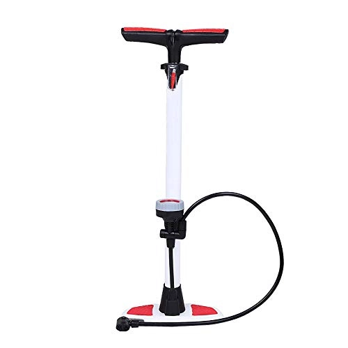 Fahrradpumpen : MOMIN Tragbare Mini-Fahrrad-Reifenpumpe Reitausrüstung Upright Fahrradpumpe mit Barometer Ist-Licht und Bequeme Reitausrüstung zu tragen Fahrradpumpe (Color : White, Size : 640mm)