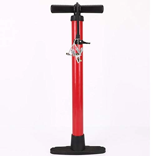 Fahrradpumpen : Multifunktionale Fahrradpumpe Kreative Hochdruck-Aluminiumlegierungs-Fahrradpumpe-bodenstufige Single-Rohr-Pumpe Dauerhaft (Farbe : Rot, Size : 4.5x50cm)