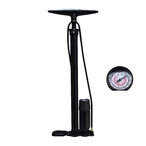 Fahrradpumpen : Qiutianchen Fahrradpumpe Standdruck Fahrrad-Pumpe Ventil 100 PSI Manometer Gurt F for Fahrräder geeignet (Color : Black, Size : 60cm)