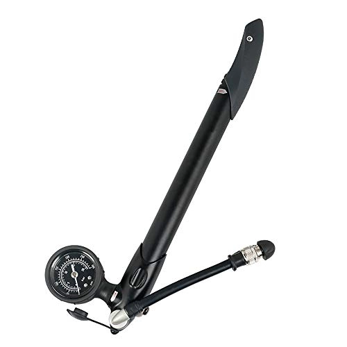 Fahrradpumpen : Rahmen montierte Pumpen Mini-Pumpe mit Barometer Reitausrüstung ist bequem Mountainbike nach Hause zu tragen Tragbare Fahrradpumpe (Color : Black, Size : 310mm)