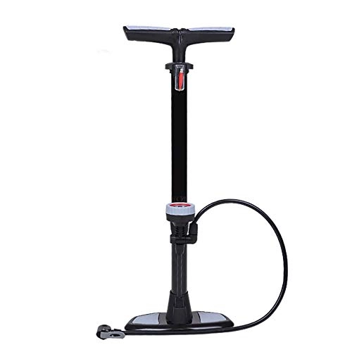 Fahrradpumpen : Yhjkvl Fahrradpumpe Upright Bike-Pumpe mit Barometer Ist-Licht und Bequeme Reitausrüstung zu tragen Fahrradreifen Luftpumpe (Color : Black, Size : 640mm)