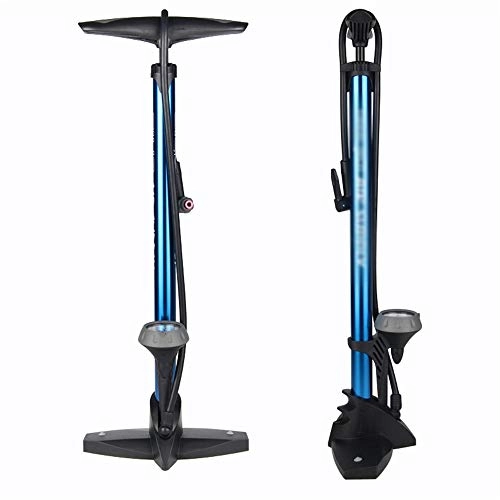 Fahrradpumpen : YLiansong Fahrradpumpe, 160 PSI Standreifenpumpe mit Manometer-Messgerät-Luftpumpe für Fahrradreifen / aufblasbare Matratze / Fußball für Rennrad / Mountainbike Fahrrad (Farbe : Blau, Größe : 62cm)