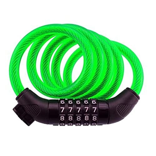 Fahrradschlösser : Fahrradschloss, 5 farbige Passwortsperre, Diebstahlsicherung, elektrische Autoschloss, Helmsperre-Grün