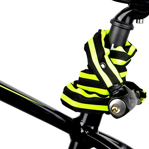 Fahrradschlösser : FSSQYLLX Fahrradschloss Rennradsicherheit Anti-Diebstahl-Kettenschloss mit hochreflektierenden Streifen Fahrradzubehör
