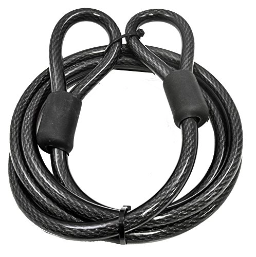 Fahrradschlösser : Lumintrail 12mm (1 / 2 inch) Heavy-Duty Security Cable, Vinyl Coated Braided Steel with Sealed Looped Ends (4', 7', 15' or 30') (4-FT)
