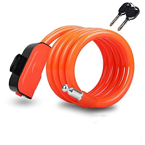 Fahrradschlösser : PURRL Fahrradschloss, Fahrradschlösser Kabelschloss Coiled Secure Keys Fahrradkabelschloss (Color : Orange, Size : 1.2cm-120cm) Little Surprise