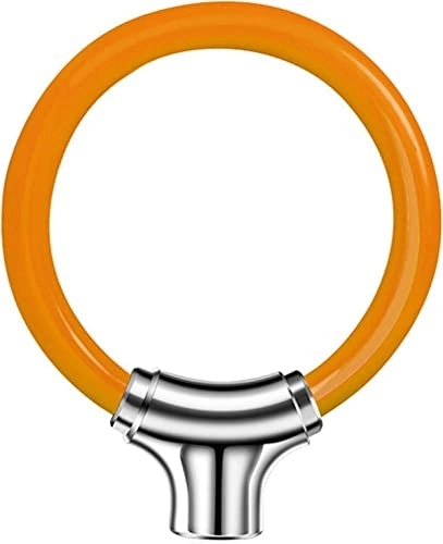 Fahrradschlösser : UPPVTE Fahrradkabelschloss, Fahrradschloss-Anti-Rust-Diebstahl-Ring-Form-Radschloss for Motorrad, Fahrrad, Tür, Tor, Zaun, Grill Fahrradschloss (Color : Orange, Size : S)