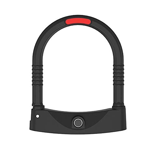 Fahrradschlösser : Wanlianer-Accessories Smart-Fingerabdruck-Verschluss-U-Lock Fahrradschloss Elektrischer Motorrad-Verschluss Sekunden öffnet Wasserdicht Rust (Farbe : Schwarz, Größe : Einheitsgröße)