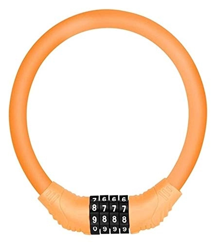 Fahrradschlösser : WSGYX Fahrradschloss Mini Zinklegierung Anti Diebstahl Sicherheit Radsport Code Ring Universalkabel Motorrad Tragbare Vierstellige Passwort Fahrradschlösser mit Schlüssel (Color : Orange)