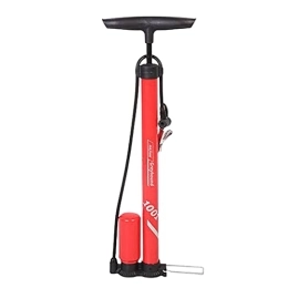  Accesorio Bomba de Aire Hinchador Inflador para Hinchador Bicicletas MTB de Bici Tabla Paddle Surf Hinchable para Inflar Llantas De Pie con Manómetro Barométrico 90 PSI, Red