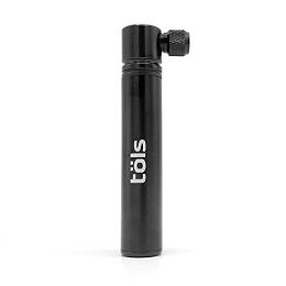 TÖLS BIKE COMPONENTS Bombas de bicicleta TÖLS Mini Bomba Bicicleta | Se Adapta a Válvula Presta y Schrader | Esencial Kit Herramientas Bicicleta MTB y Bici Carretera | Bomba de Aire Portátil y Bombona CO2 Aina Hand Pump 115PSI, Negro