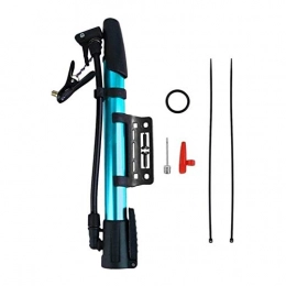 Wghz Accesorio Wghz Inflador de Bicicletas Bomba de neumáticos Portátil Aleación de Aluminio Bicicleta de montaña Bicicleta de Carretera Neumático Presión Manual Piezas de Bicicleta Bomba de Aire (Color: Azul)