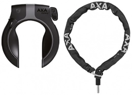 AXA Cerraduras de bicicleta Axa Defender - Candado para marco de bicicleta de color negro y plateado, cadena de 1, 00 m con bolsa