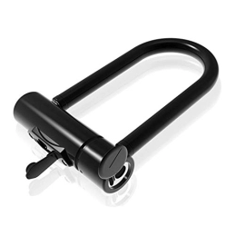 Samnuerly Cerraduras de bicicleta Bike U-Lock Heavy Duty en forma de U Electronic Fingerprint Lock Candado USB Recargable Llave de carga para scooter Bicicleta Glass Door U-Lock (Color : Black)