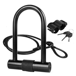 Lidylinashop Cerraduras de bicicleta candado Bici candado Bicicleta u Cascos cerraduras para Bicicleta Bicicleta d Cerradura Los niños de Bloqueo Cerraduras de Casco para Bicicletas Black, Lock_Steel_Cable