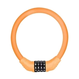 ChengBeautiful Cerraduras de bicicleta Candado De Bicicleta Con Llave Código de código de 4 dígitos Bicicleta Bicicleta Cable de bloqueo de cadena con código antirrobo Alta Seguridad Para Bicicleta ( Color : Orange , Size : 11x10.5cm )