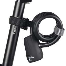 Desconocido Accesorio candado para bicicleta - Candado electrónico para bicicleta, Cable antirrobo para candados de bicicleta con candado para bicicleta con alarma de 110 dB, diámetro de 12 mm / 0, 47 pulgadas Generic