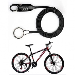  Cerraduras de bicicleta Fututech Cerradura con código de 3 dígitos de cable de acero para bicicleta de montaña bicicleta de carretera BMX bicicleta eléctrica scooter candado de bicicleta accesorios (negro)