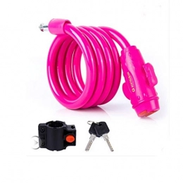 Desconocido Accesorio JHJBH - Cerraduras de cable para bicicleta, ligeras, cerraduras de seguridad, accesorios para equipos de bicicleta, rosa