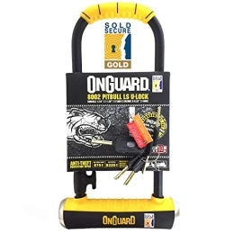 On-Guard Cerraduras de bicicleta OnGuard Pitbull LS 8002 Long Shackle Bike U-Lock (Sold Secure Gold) by On-Guard