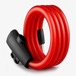 Desconocido Accesorio SSGFZ - Candado antirrobo para bicicleta, bloqueo de cadena, antirrobo para bicicleta de montaña, candado de cadena de alambre de acero, accesorios de equipo de equitacin, rojo