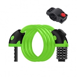 Desconocido Accesorio SSGFZ - Candado para bicicleta, 5 dígitos, cerradura de cilindro de alambre para bicicleta, seguro, portátil, 4 pies x 1 / 2 pulgadas, regalo de alta calidad, más colores, verde